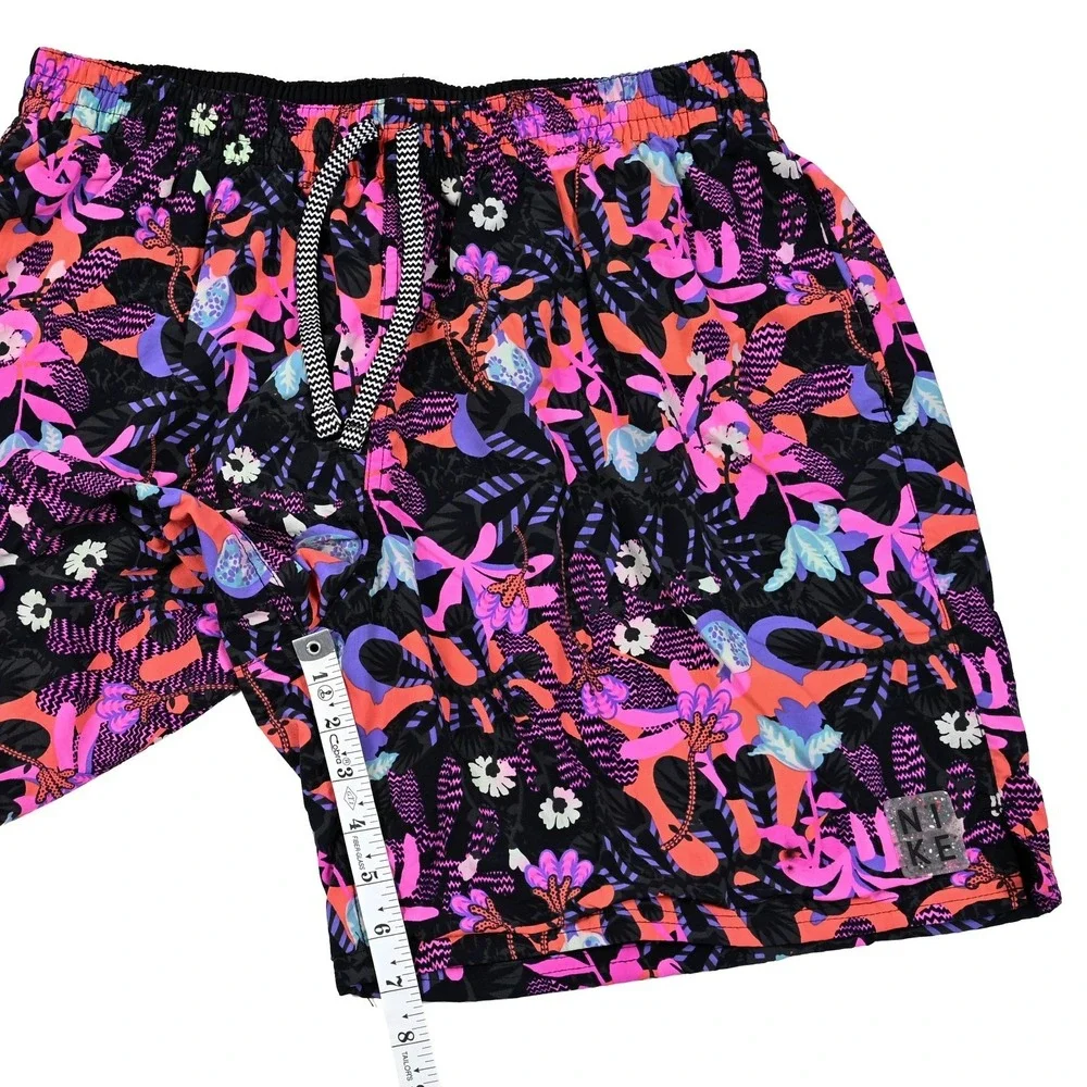 Nike Abstract Floral Swim Trunks Men's XL‎ Summer Beach Pool Lake Shorts Logo